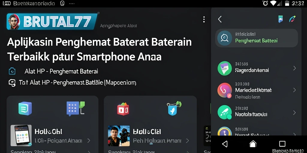 Antarmuka pengguna BRUTAL77 yang sederhana dan efisien untuk penghemat baterai.