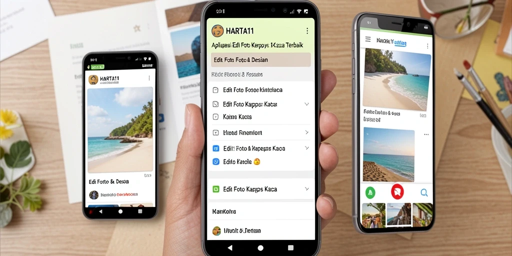 Antarmuka HARTA11 dengan fitur Edit Foto Kertas Kaca yang menarik.