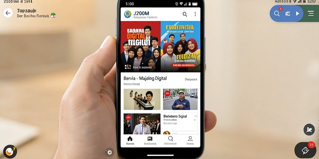 Antarmuka J200M yang menarik dan fungsional untuk Majalah Digital.