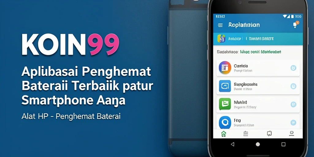 Tampilan antarmuka KOIN99 dengan fitur Penghemat Baterai yang mudah diakses.