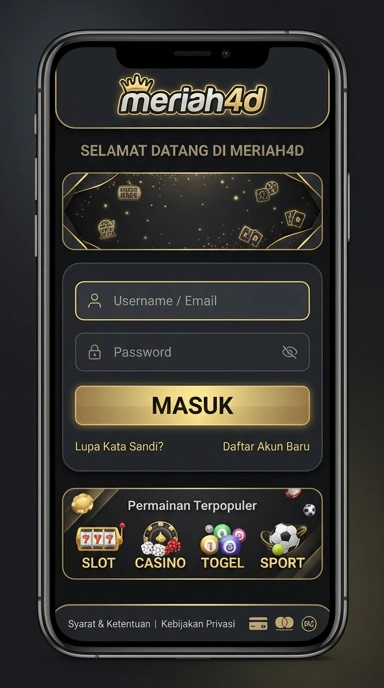 Tampilan halaman login meriah4d